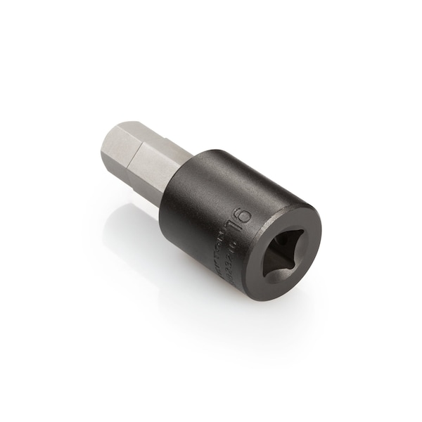 1/2 In. Drive Hex Impact Bit Socket 16 Mm, Metric